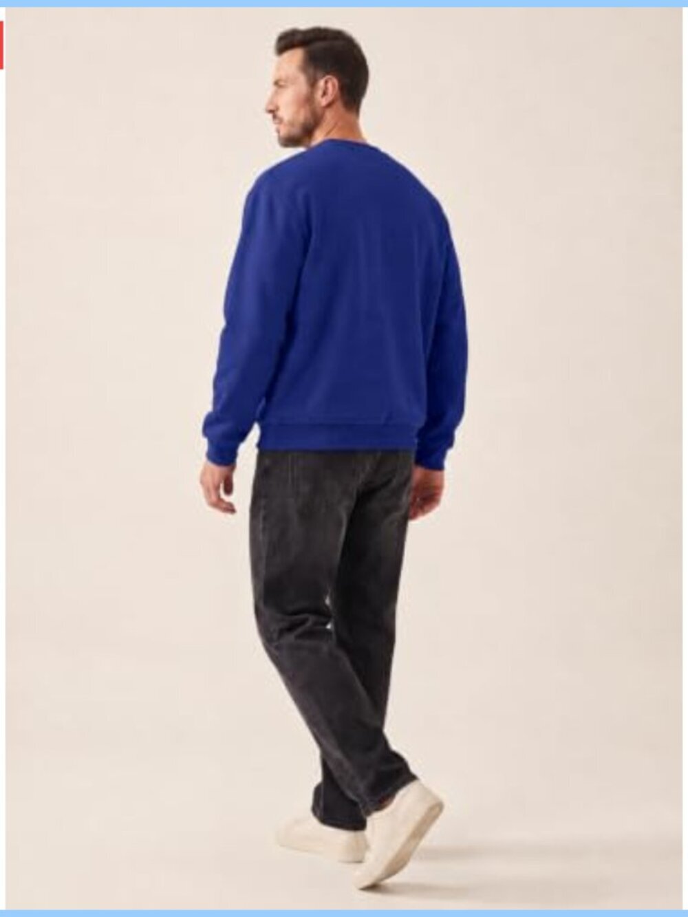 Men's Fleece Lined Crewneck Pullover Sweatshirt Heavyweight Winter - Picture 2 of 6